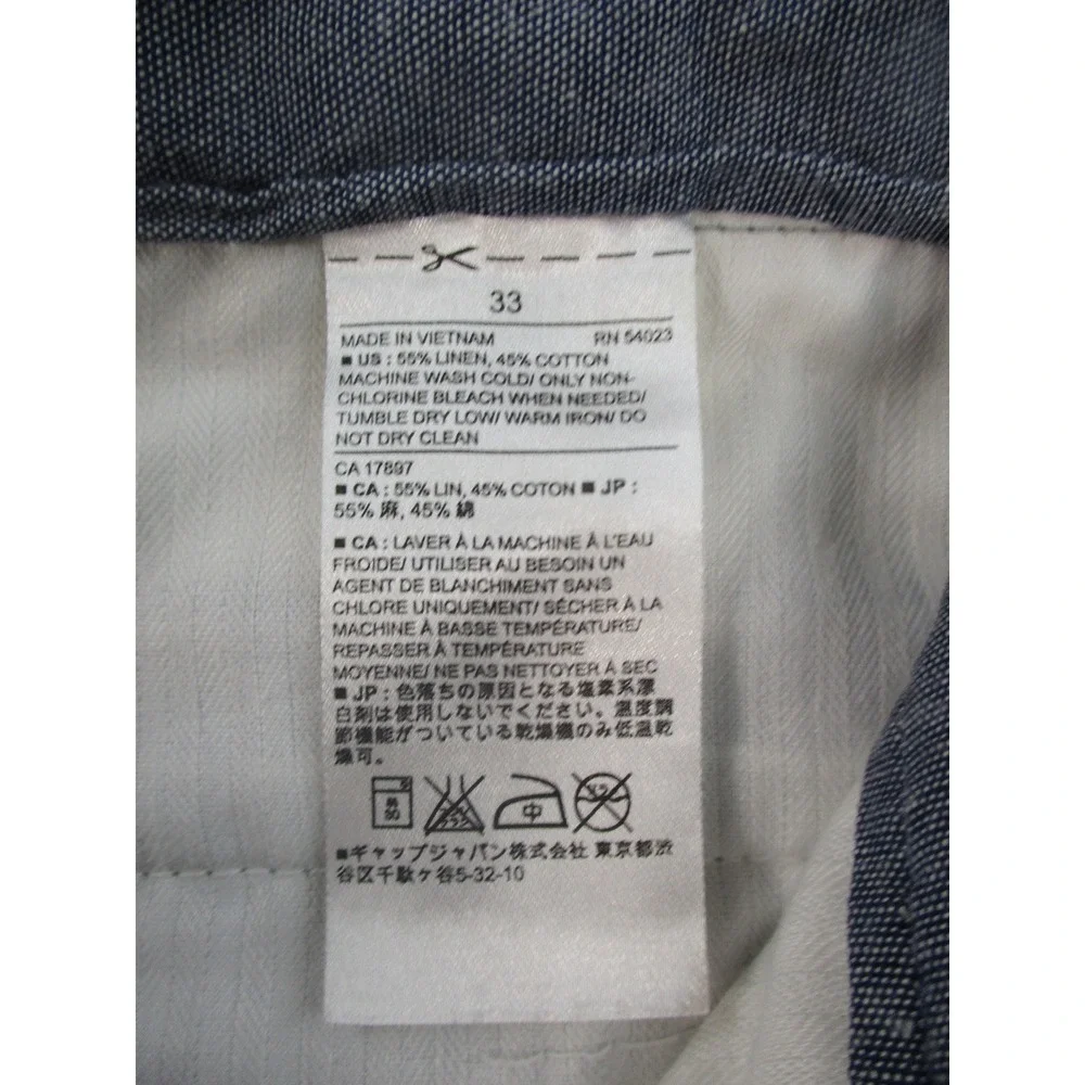 Banana Republic‎ Mens Gray Linen Cotton Blend Flat Front Shorts Size 33 6068